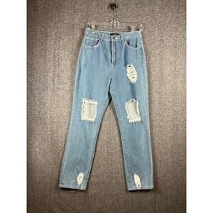 Heart Soul Womens Distressed Blue Jeans 27W NWT